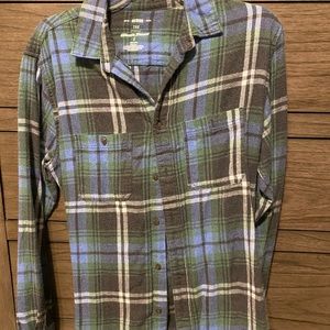 Green/blue flannel- loose fit